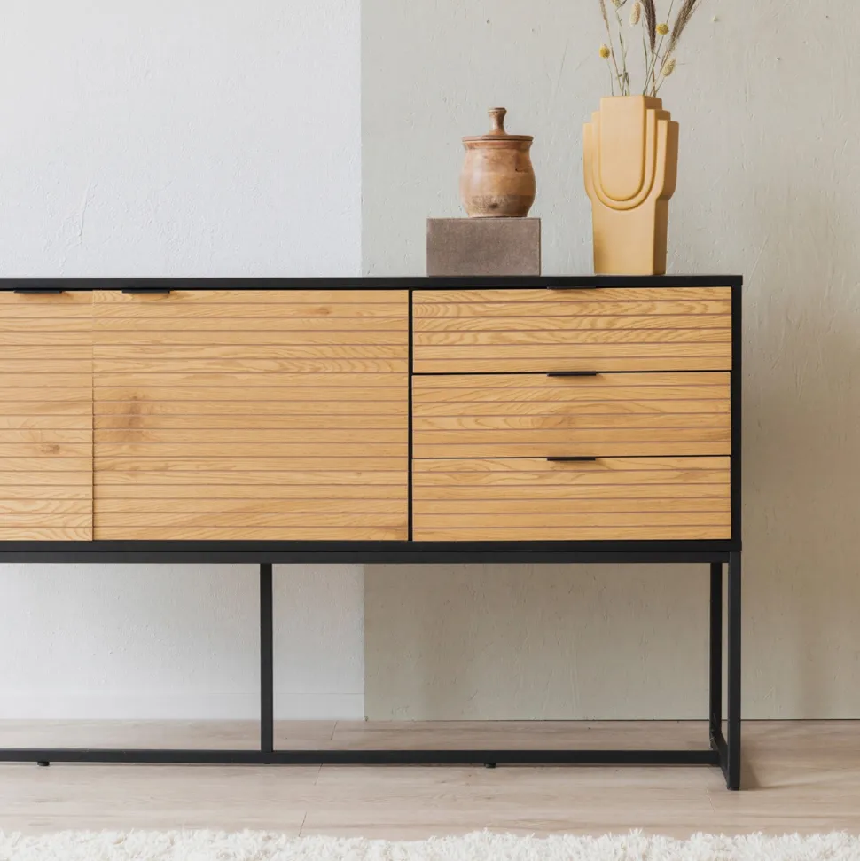 Sideboard 'Line' - Ek/Svart