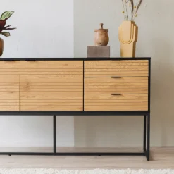 Sideboard 'Line' - Ek/Svart