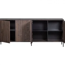Sideboard ‘New Gravure’ 200 cm - Mörkbrun/Svart