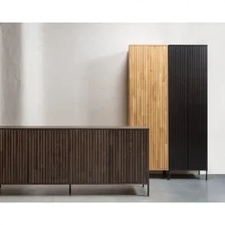 Sideboard ‘New Gravure’ 200 cm - Mörkbrun/Svart