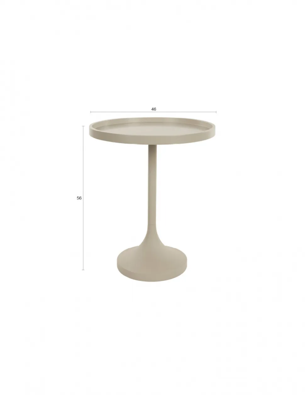 Sidobord 'Jason' Ø46 cm - Beige