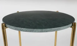 Sidobord 'Timpa' - Grön marmor/Mässing