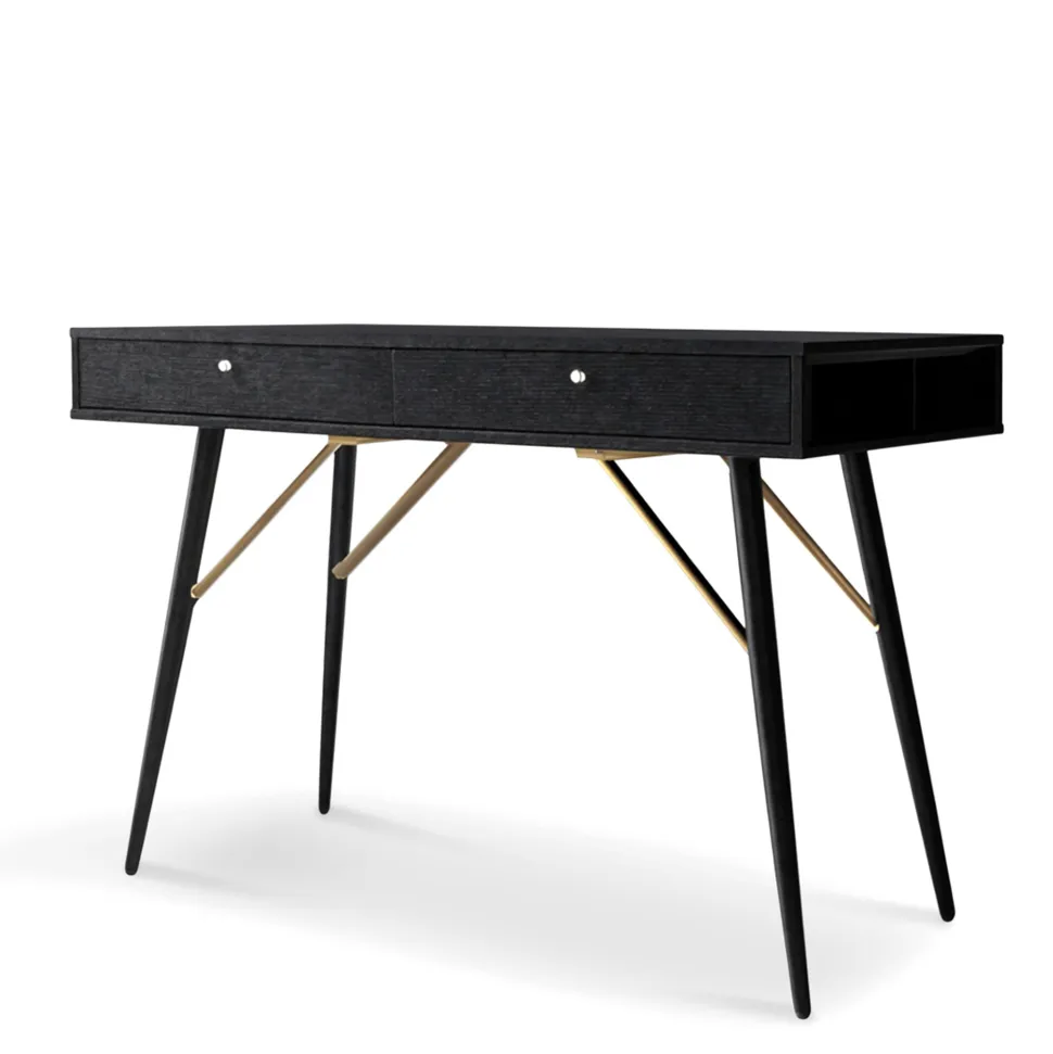 Skrivbord 'Lux' - Svart/Mässing