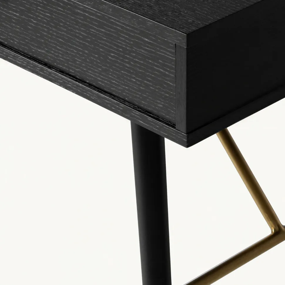 Skrivbord 'Lux' - Svart/Mässing