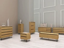 Sängbord 'Elle' - Ek/Svart