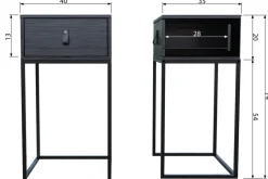 Sängbord 'Zola' låda - Svart