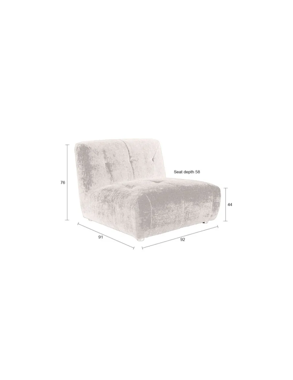 Soffa 'Giada' 1-sits - Plommon