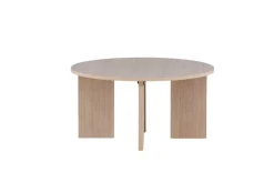Soffbord 'Arvika' Runt 80cm - Vitpigmenterad Ek