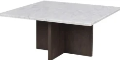 Soffbord 'Brooksville' 90x90cm - Vit/Brun