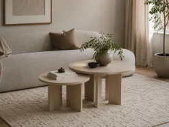 Soffbord 'Créme' Runt 75cm - Natur