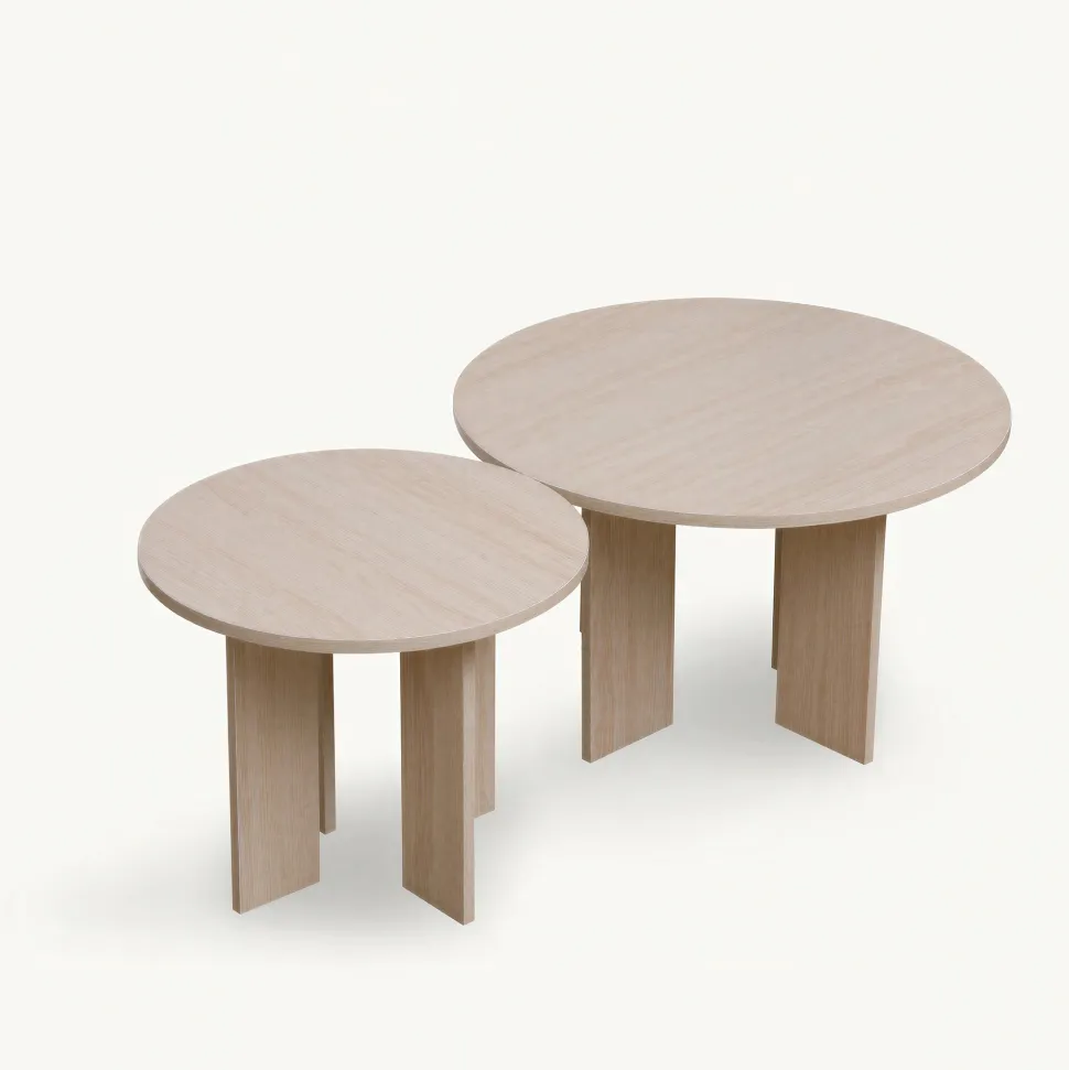 Soffbord 'Créme' Runt 75cm - Vitpigmenterad