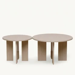 Soffbord 'Créme' Runt 55 cm - Vitpigmenterad