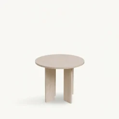 Soffbord 'Créme' Runt 55 cm - Vitpigmenterad