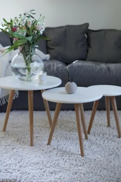 Soffbord 'Dalby' 3 delar - Vit