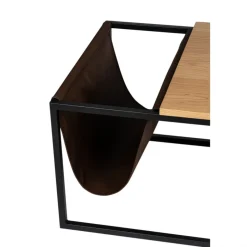 Soffbord inkl. tidningsställ 'Ylva' - Natur/Svart