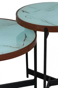 Soffbord 'Marble' 2 delar - Svart/Vit