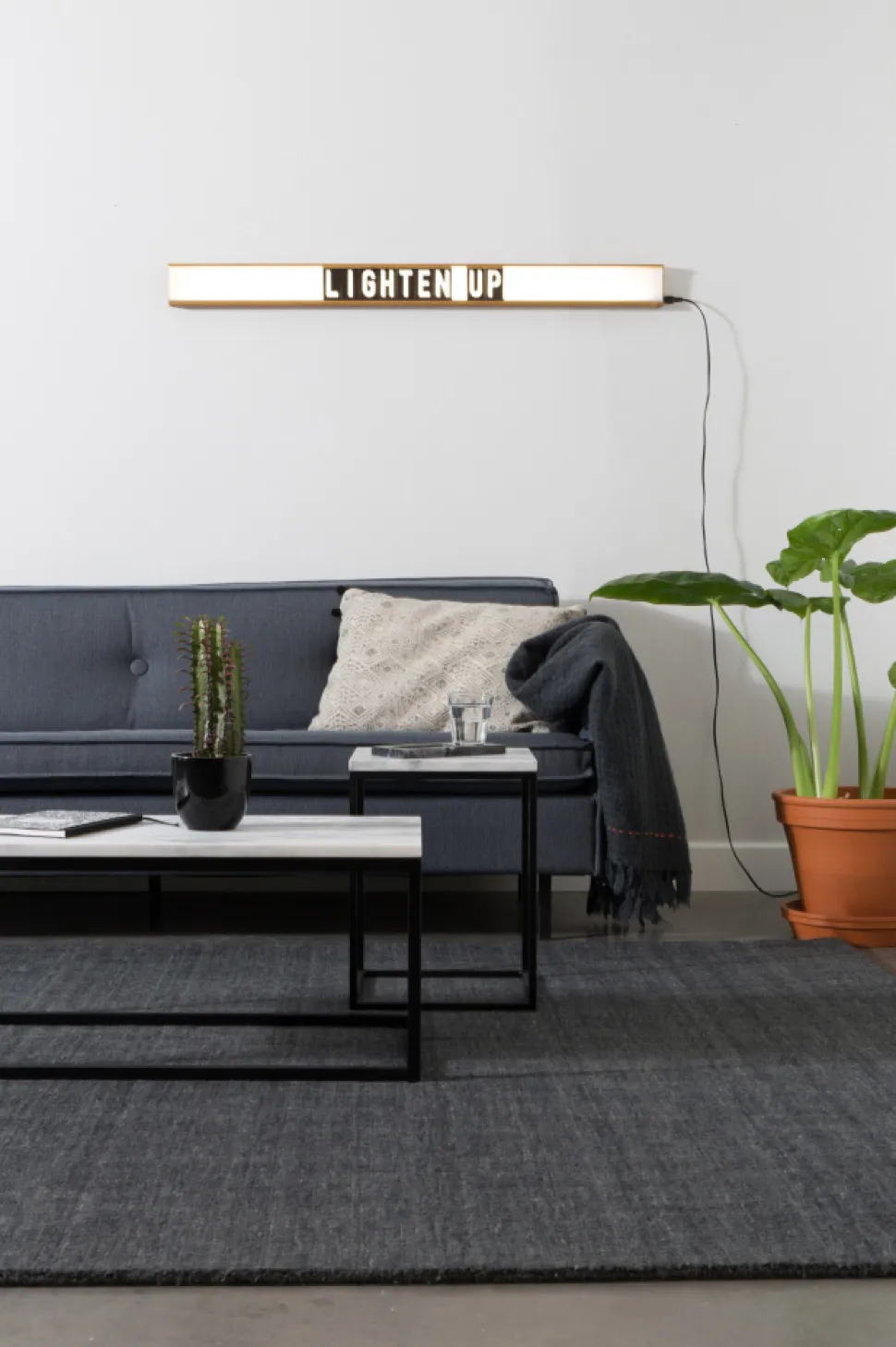 Soffbord 'Marble Power' - Svart/Marmor