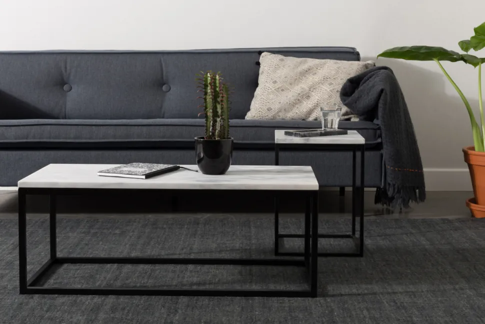 Soffbord 'Marble Power' - Svart/Marmor