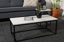 Soffbord 'Marble Power' - Svart/Marmor
