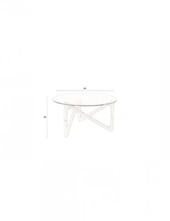 Soffbord 'Naia' Runt 80cm - Natur/Glas