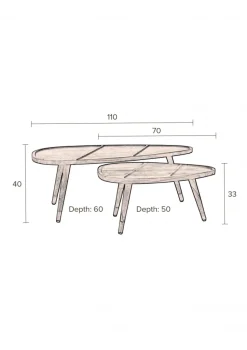 Soffbord 'Sham' 2set - Natur