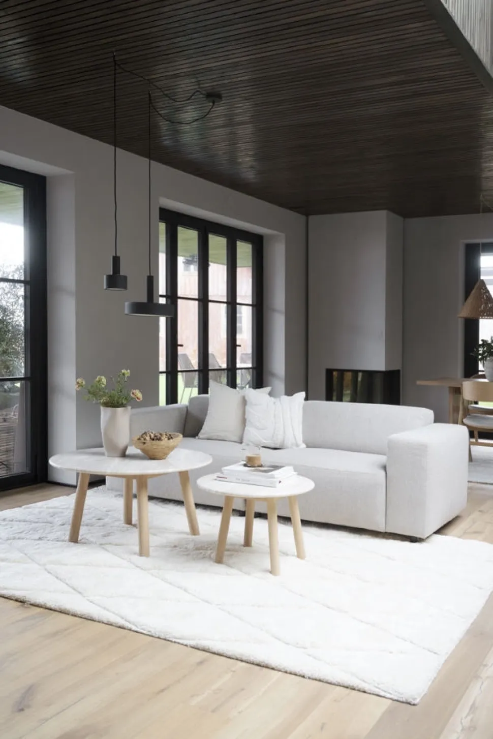 Soffbord 'Taransay' Runt 60cm - Beige/Vitpigmenterad