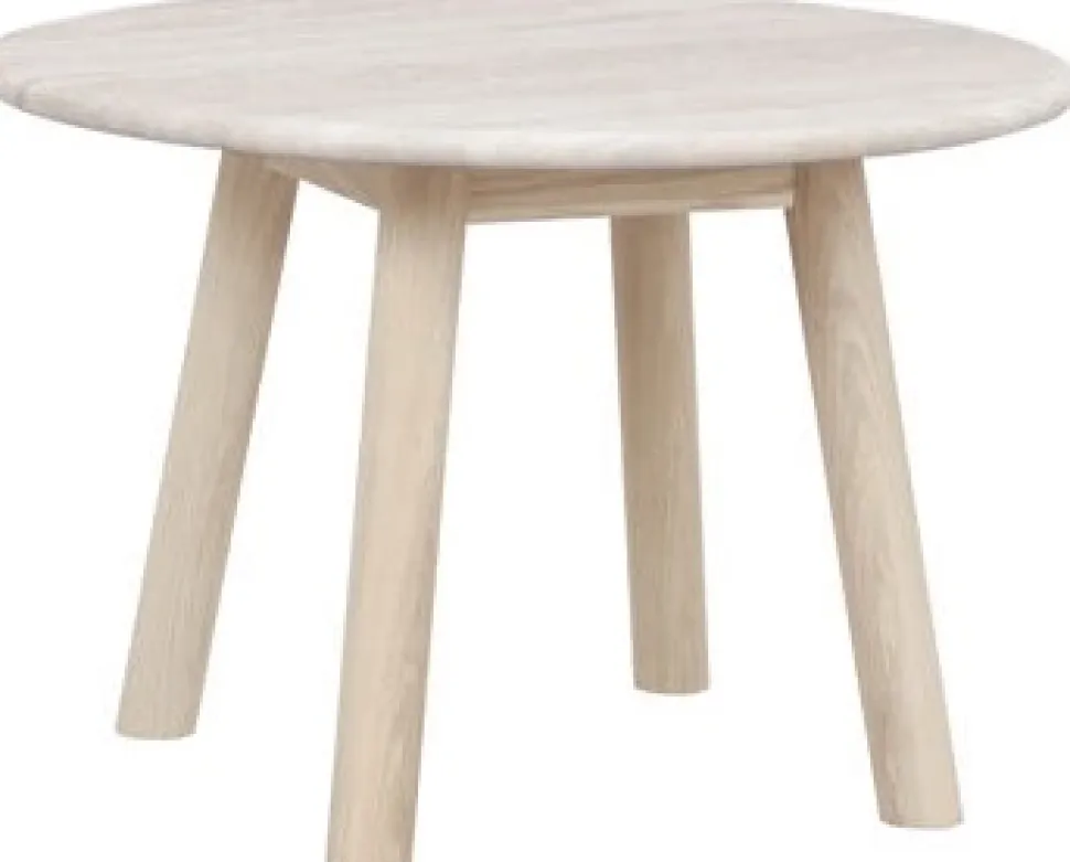 Soffbord 'Taransay' Runt 60cm - Beige/Vitpigmenterad
