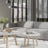 Soffbord 'Taransay' Runt 90cm - Beige/Vitpigmenterad