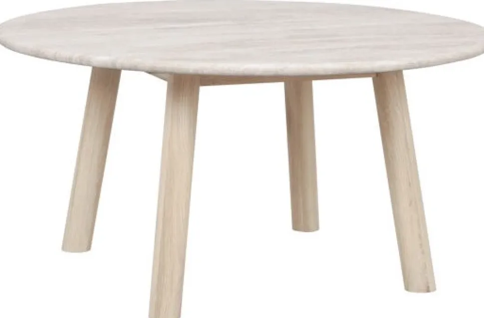 Soffbord 'Taransay' Runt 90cm - Beige/Vitpigmenterad