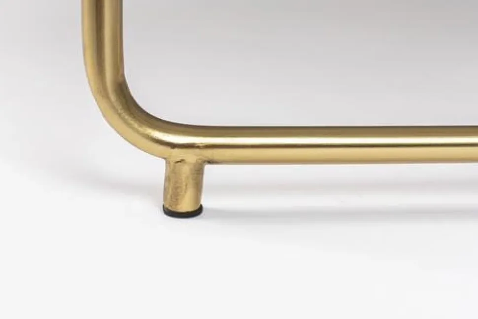 Soffbord 'Timpa' Runt 70cm - Grön marmor/Guld