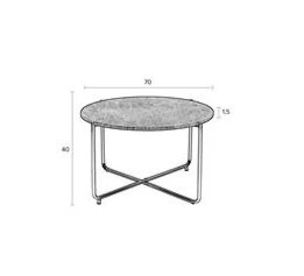 Soffbord 'Timpa' Runt 70cm - Grön marmor/Guld