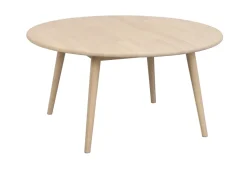 Soffbord 'Tompkins' runt Ø90 - Vitpigmenterad ek