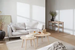 Soffbord 'Tompkins' runt Ø60 - Vitpigmenterad ek