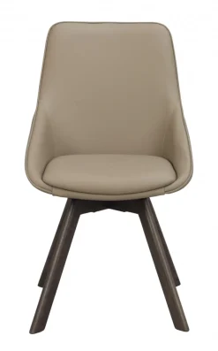 Stol 'Alison' Läder - Beige/brun