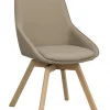 Stol 'Alison' Läder - Beige/ek