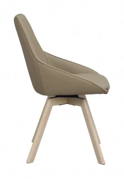 Stol 'Alison' Läder - Beige/vitpigmenterad