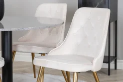 Stol 'Elverum Deluxe' - Beige/Mässing