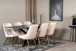 Stol 'Elverum Deluxe' - Beige/Mässing