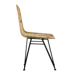 Stol 'Striped rattan' - Natur/Svart