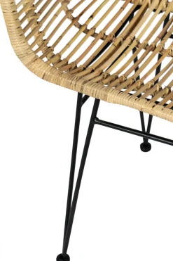Stol 'Striped rattan' - Natur/Svart