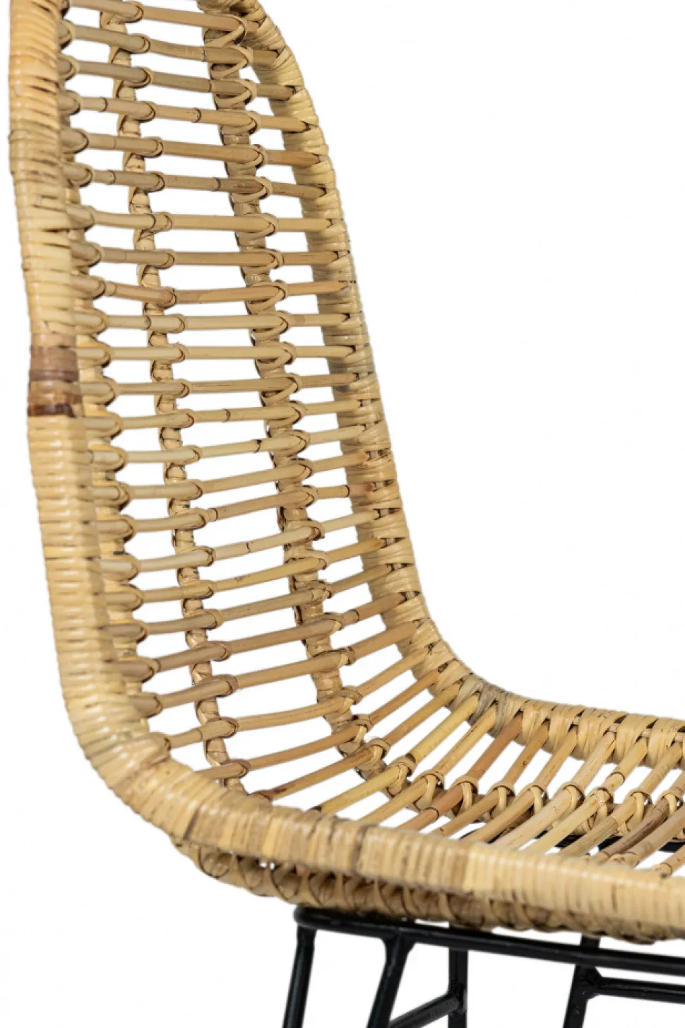 Stol 'Striped rattan' - Natur/Svart