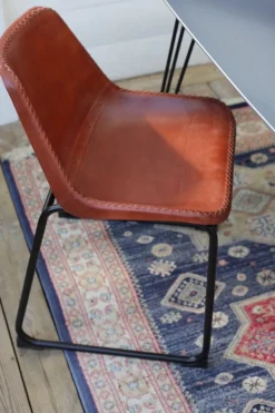 Stol Vintage - Läder/Järn