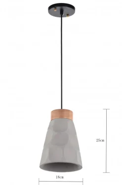 Taklampa 'Mark' - Trä/Cement