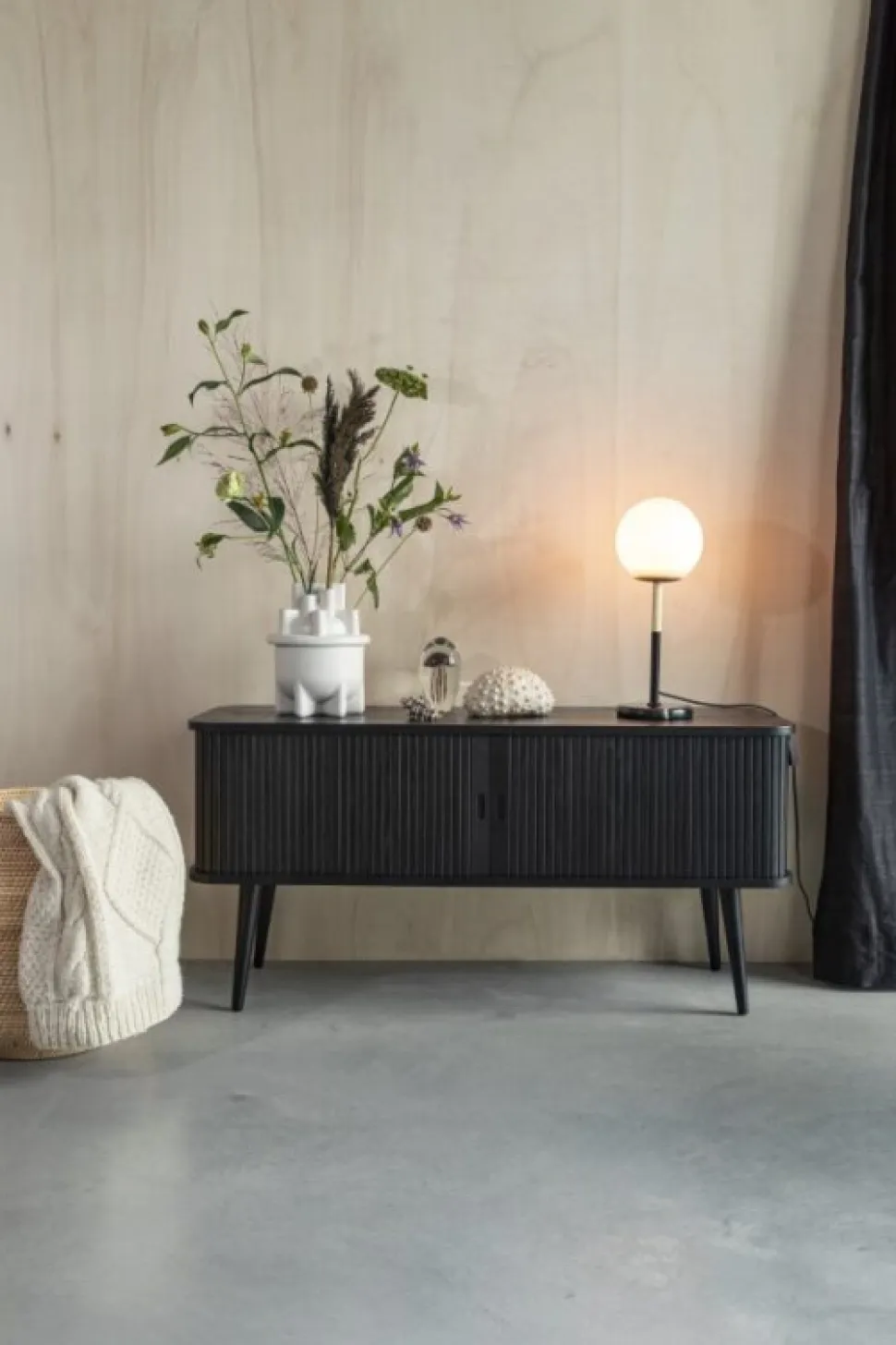 Tv-bänk 'Barbier' - Svart