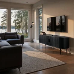 Tv-bänk 'Holmvik' - Svart