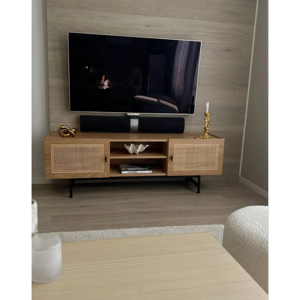 Tv-bänk 'Stil' - Natur/Svart