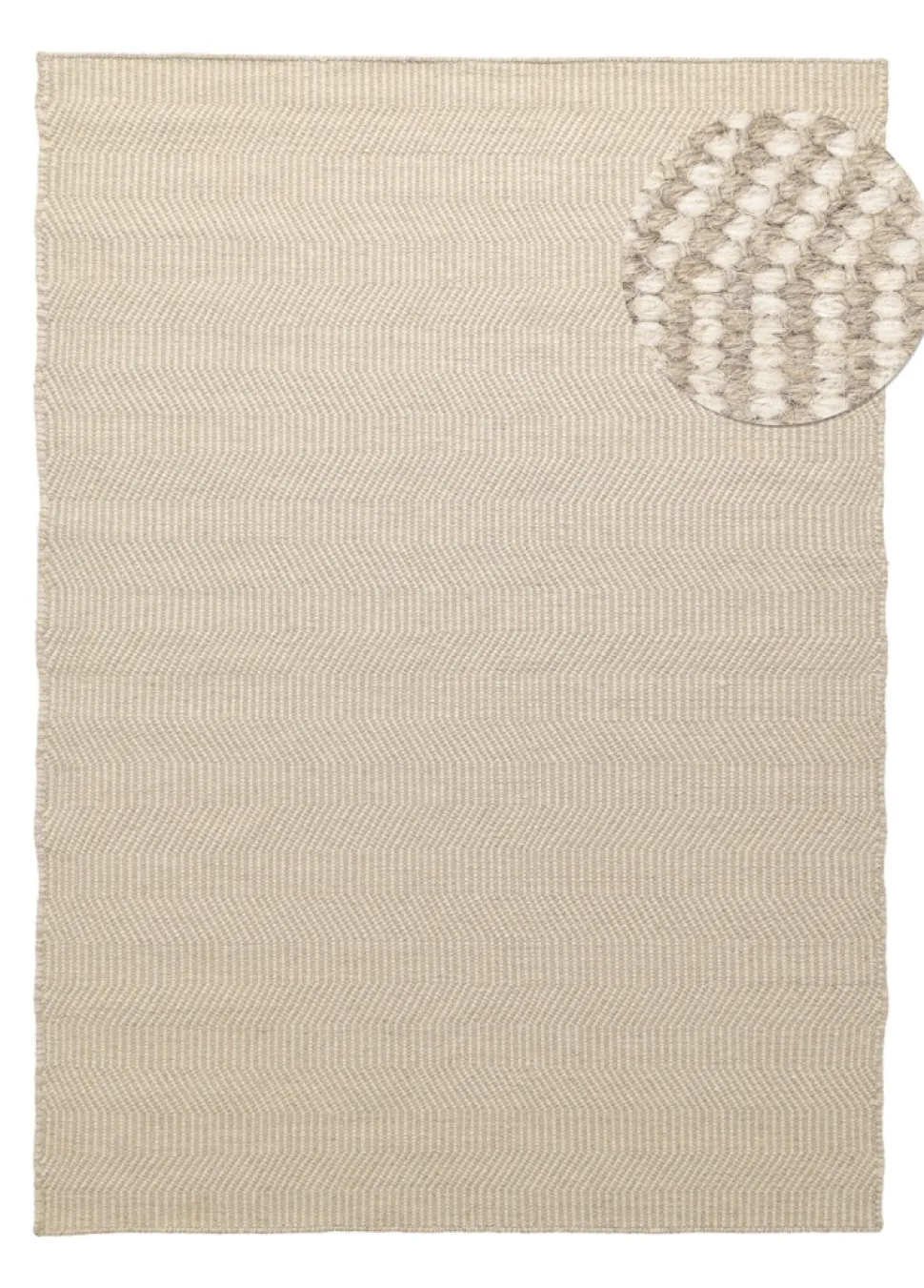 Ullmatta 'Larkana' - Beige/vit