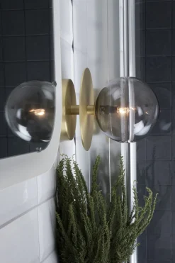 Vägglampa 'Art Deco' - Rökfärgad