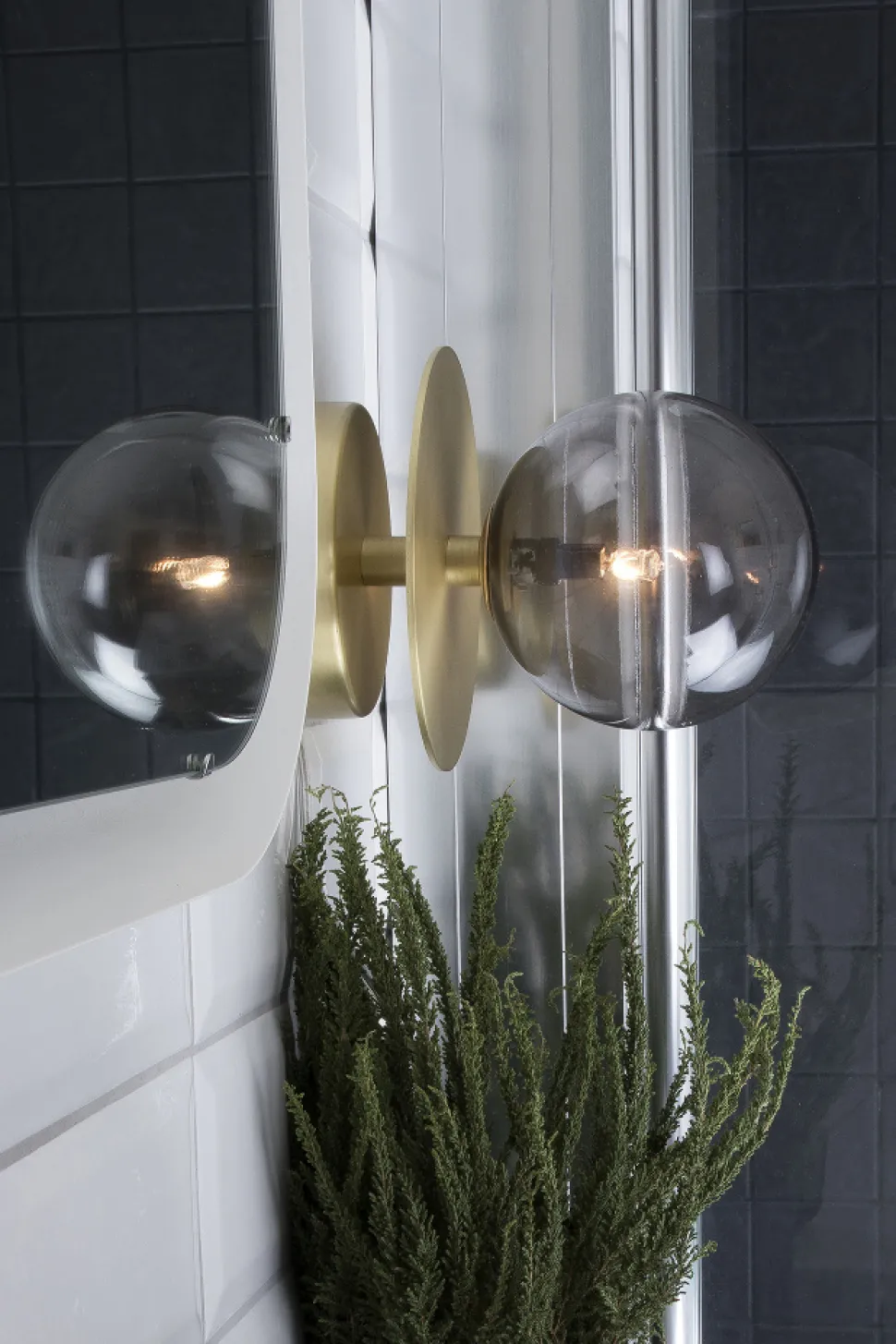 Vägglampa 'Art Deco' - Rökfärgad