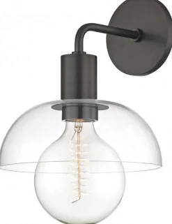 Vägglampa 'Glass Shade' - Svart
